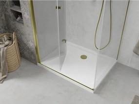 Mexen Lima sprchovací kút 90 x 100 cm, číre sklo-zlatý profil + sprchová vanička, 856-090-100-50-00-4010