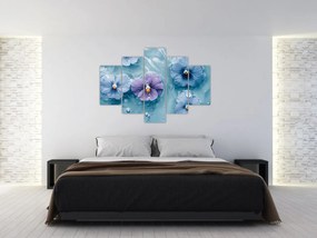 Obraz - Fialky vo vode (150x105 cm)