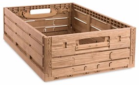 Sada 10 kusov - skladacia krabica Active Lock s drevenou dekoráciou 600x400x165