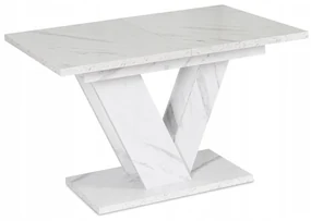 JAKS Jedálenský stôl Clark 120 cm biely mramor glamour