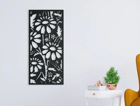 drevko Drevený obraz na stenu Kvety Rozmer obrazu: 44,5 x 20,5 cm, Farba dekorácie: Čierna