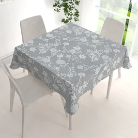 Biante Dekoračný štvorcový obrus PM-046 Zámocké kvety na svetlo sivom 140x140 cm