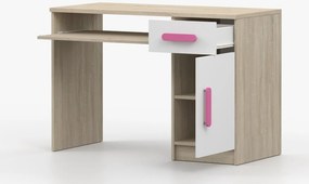 Písací stôl SCOUT - dub sonoma/biely (viac variant)