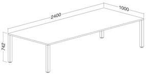 Konferenčný stôl ProOffice 100 x 240 x 74,2 cm, čerešňa
