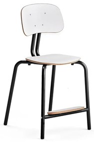 Školská stolička YNGVE, so 4 nohami, antracit, biela, V 520 mm
