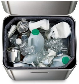 Oceľový odpadkový kôš na triedený odpad v striebornej farbe 60 l Totem Max – Joseph Joseph