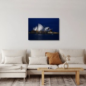 Sklenený obraz nočného Sydney (70x50 cm)