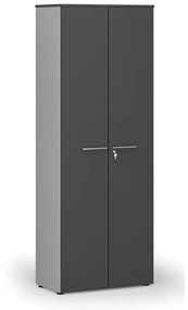Kancelárska skriňa s dverami PRIMO GRAY, 2128 x 800 x 420 mm, sivá/grafit