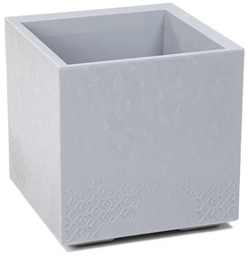 PLASTOVÝ KVETINÁČ NA KOLIESKACH BETONIQUE 40X40 CM IMITÁCIA BETÓNU SIVÁ