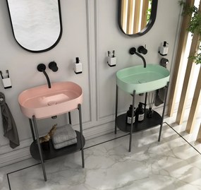 Isvea Isvea, INFINITY OVAL keramické umývadlo na dosku, 55x36cm, terrazzo, 10NF65055-2L-TRZ