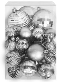 Vianočné guľky - strieborné KL-21X08 (36ks)