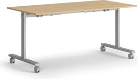 Mobilný stôl MATCH, 160x80 cm, sivá podnož, buk