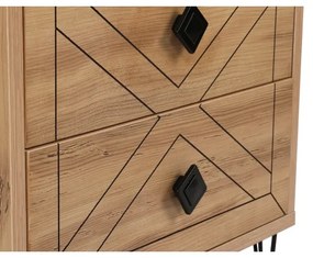 Nočný stolík LUNA 55x50 cm hnedá/čierna