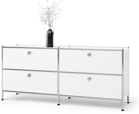 Kovová nízka skrinka »CN3« so 4 zásuvkami, biela