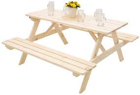 Deokork Masívny drevený pivný set z borovice 160 cm hrúbka 28 mm