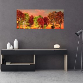 Obraz - Farebné stromy (120x50 cm)