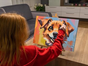 Gario Maľovanie podľa čísel Veselý psík Rozmery: 120 x 80 cm, Rámovanie: S vnútorným rámom