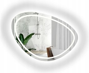 Organické pieskované zrkadlo s podsvietením Obsidián Led II 184x140