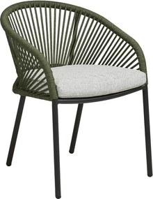 Zelená kovová/polstrovaná záhradná stolička Novella – House Nordic