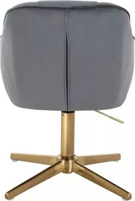 LuxuryForm DESIGN Stolička AVOLA VELUR na zlatom kríži - tmavo šedá