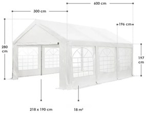 InternetovaZahrada Párty stan Gala 3x6 m - biela