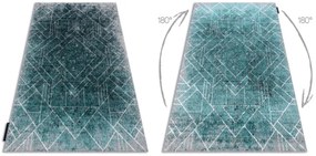 Koberec DE LUXE 626 geometrický, romby - sivý / zelený