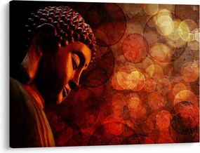 Obraz - Budha v červených tónoch (70x50 cm)