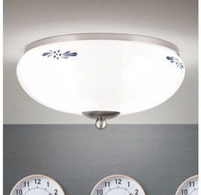 Orion DL 7-673- Stropné svietidlo LANDHAUS 2xE27/60W/230V pr. 28 cm m. chróm/biela DL 7-673 satin/opal-blau