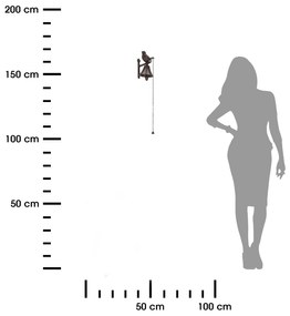 Záhradný zvonček Bird, 20x12 cm, liatina, hnedá