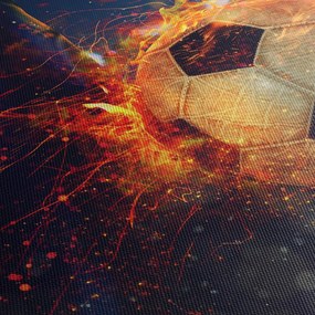 Obraz - Futbalová lopta v ohni (70x50 cm)