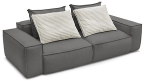 Sivá pohovka z imitácie kože 260 cm Boheme – Bobochic Paris