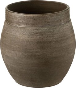 Hnedý antik keramický obal na kvetináč Gio Refuge - Ø 25*25 cm