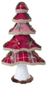 Vianočná dekorácia stromček 86 B naturálny / červený