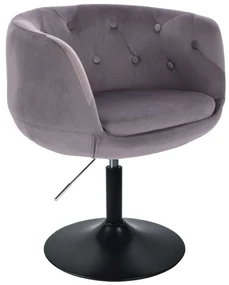 LuxuryForm DESIGN Kreslo MONTANA VELUR na čiernom tanieri - šedé