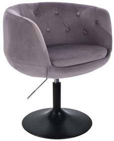 LuxuryForm DESIGN Kreslo MONTANA VELUR na čiernom tanieri - sivé