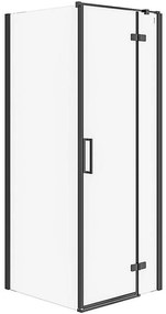 Sprchový kút Jota pravý 80x80x195 čierny profil