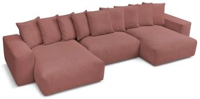 Svetloružová menčestrová rohová pohovka Voltaire – Bobochic Paris