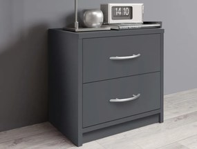 Nočný stolík s 2 zásuvkami Pepe, šedý grafit