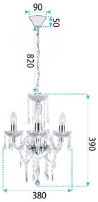 Toolight Toolight, stropné svietidlo 3xE14, EBT007-3CP, šedá, OSW-01242
