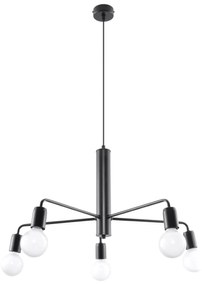 Luster Duomo 5, čierne telo svietidla