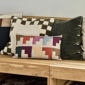 House Doctor Prešívaný poťah na vankúš Block Multi 30 × 50 cm