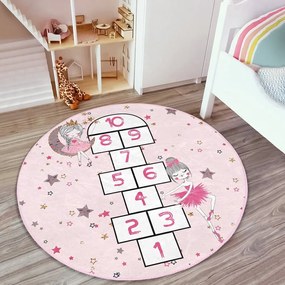 Ružový detský koberec ø 120 cm Comfort – Mila Home