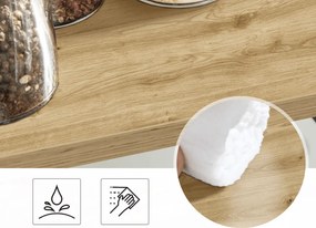 Polica na stôl NORDEKO 41x41 cm, čierna / dub artisan