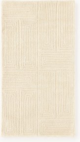 Ručne tuftovaný vlnený koberec's reliéfnou štruktúrou a geometrickým vzorom Alexia