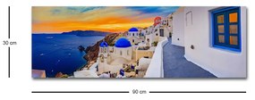 Obraz s LED osvetlením SANTORINI 30 x 90 cm