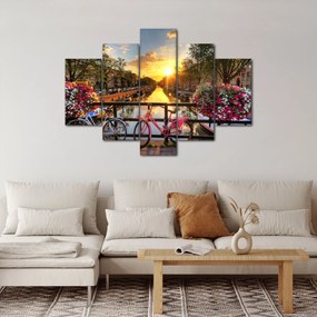 Obraz - Východ slnka v Amsterdame (150x105 cm)