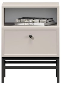 Nočný stolík Lorini 45 cm na stojane - kašmírová / čierna úchytka G