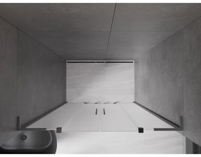 Mexen Velar L Duo, posuvné sprchové dvere do otvoru 150 cm, 8mm sklo námraza, brúsený grafit, 871-150-003-32-95