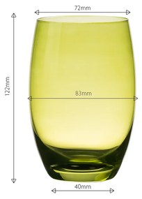 Poháre Tumbler zelené 460 ml 6 ks - Optima Glas Lunasol - 322833