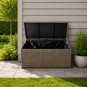 Ratanový záhradný úložný box BestBerg BBRF-B1BN / 115 × 55 × 57 cm / hnedá